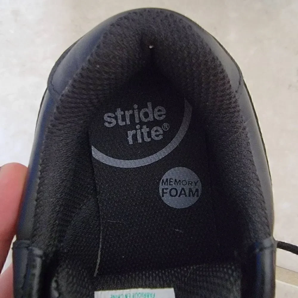 Stride Rite SR Murphy Black Leather Dress Shoes Sneakers Boys 11.5